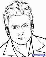 Doctor Who Pages Coloring Drawing Tennant David Draw Print Step Preschool Colouring Face Drawings Tardis Tenth Visit Choose Board sketch template