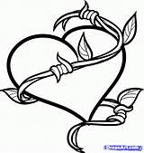 Barbed Wire Coloring Heart Tattoo Draw Drawings Designlooter Step sketch template