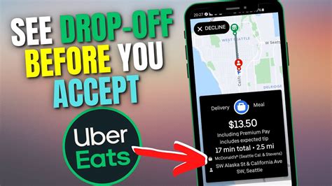 uber eats driver  drop  location   accept youtube