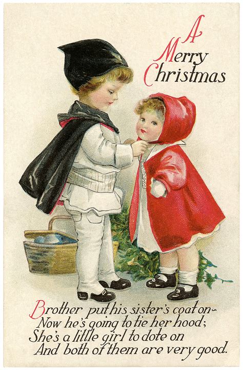 vintage christmas children postcard  graphics fairy