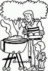 Cocinando Papa Coloriage Pere Fete Asada Disegno Papá Fathers Colorare Barbacoa Gifgratis Prend Padre Grilling Menino sketch template
