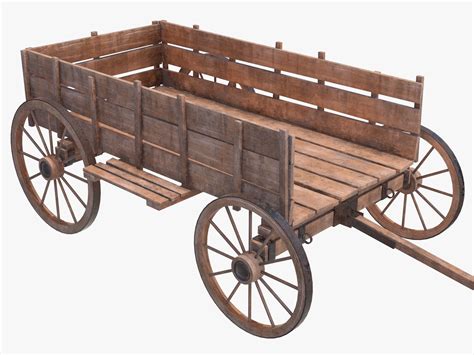 wooden cart   model max obj fbx mdl