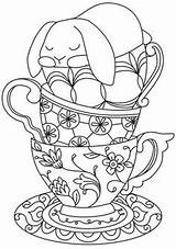 Coloring Pages Embroidery Teacup Hand Urban Designs Threads Patterns Pattern Bunny Kleurplaten Printable Colouring Stitch Cross Machine Trace Pdf Origineel sketch template