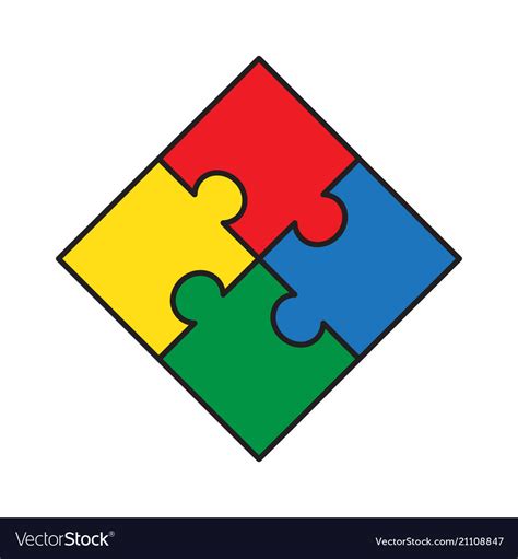 colorful jigsaw puzzle  pieces isolated vector image