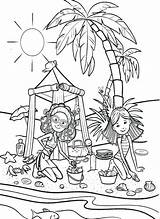 Coloring Pages Vacation Beach Groovy Girls Sand Castle Playing Color Pirate Fun Printable Getcolorings Kids sketch template