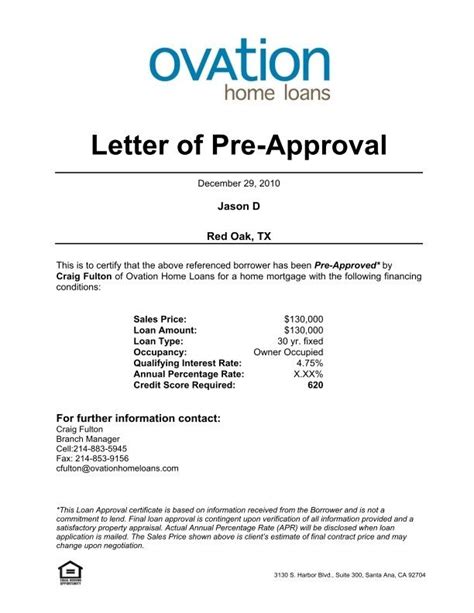 pre approval letter sample pre approval letter format cialisnets