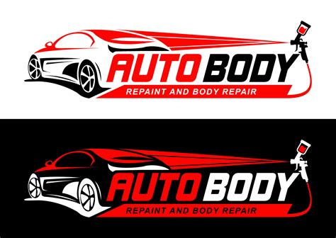 auto body shop logo template repair repaint restoration  simple