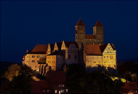 quedlinburg foto bild nacht schloss architektur bilder auf