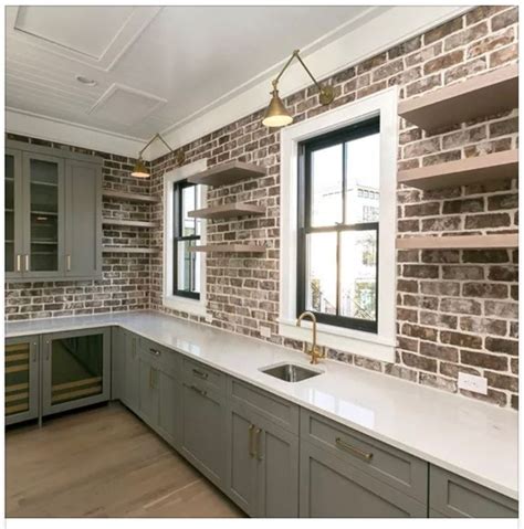 pin  peggy marvin  lake brick kitchen kitchen design home kitchens