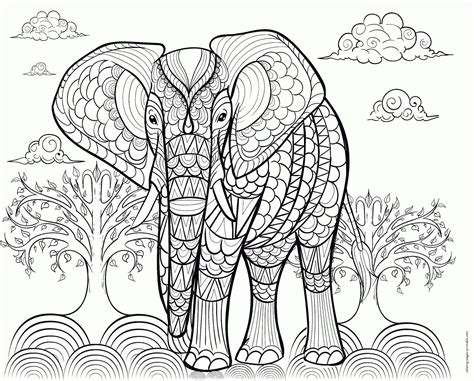adult coloring pages animals elephant