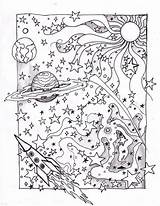Saturn Cosmic sketch template