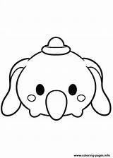 Tsum Dumbo Coloring Disney Pages Printable sketch template
