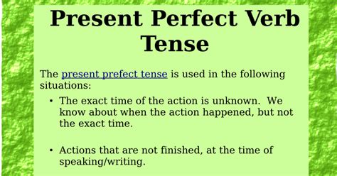 english the easy way don t fear the present perfect tense