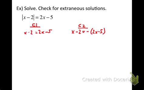 solving absolute  equations  variables   sides youtube