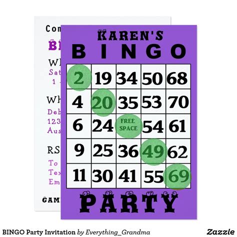 bingo party invitation zazzlecom bingo party party invitations