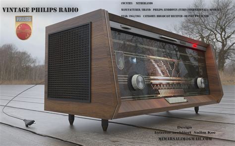 model vintage philips radio vr ar  poly cgtrader