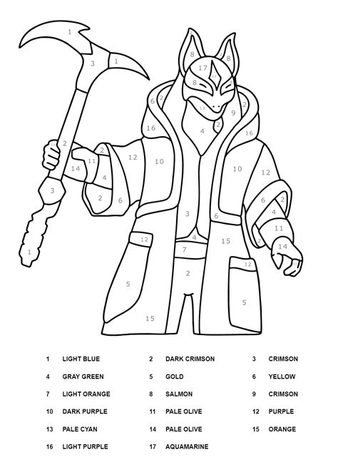 agent peely fortnite color  number coloring page  printable
