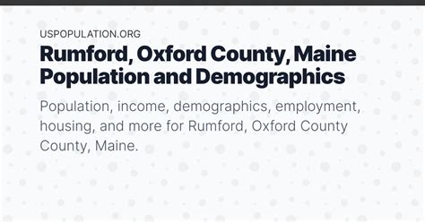rumford oxford county maine population income demographics employment housing