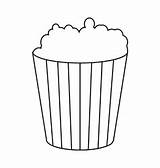 Popcorn Bucket Coloring Empty Template sketch template