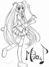 Miku Coloring Hatsune Crunchyroll sketch template