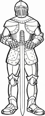 Coloring Armor Knight Pages Suit Knights Medieval sketch template