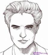 Twilight Edward Cullen Robert Pattinson Coloring Pages Drawing Saga Dawn Draw Drawings Breaking Dessin Step Easy Part Portrait Bella Kids sketch template