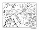 Coloring Pages Volcano Kids Timvandevall Cartoon Science sketch template
