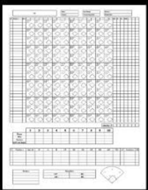 baseball scorebook  page printable scorebook etsy