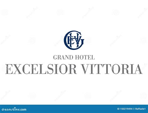 logo grand hotel excelsior vittoria editorial stock image illustration  vittoria