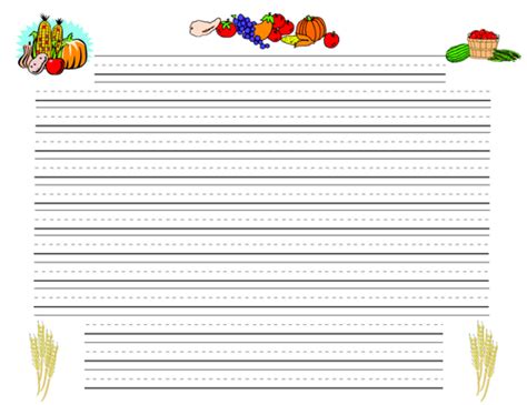 thanksgiving writing paper lined paper thanksgiving harvest theme