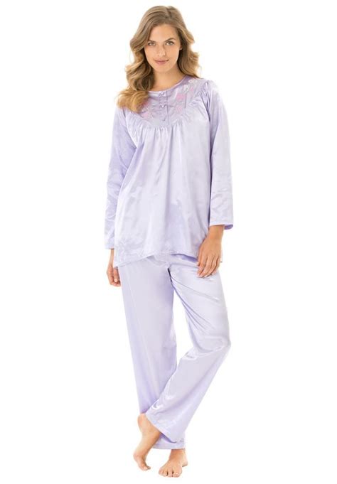 brushed  satin  pc pajamas   necessities clothes  women clothes satin nightwear