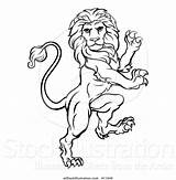 Lineart Lion Rampant Illustration Vector Atstockillustration Buy sketch template