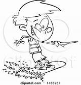 Wakeboarding Boy Illustration Cartoon Toonaday Royalty Clipart Lineart Vector 2021 sketch template
