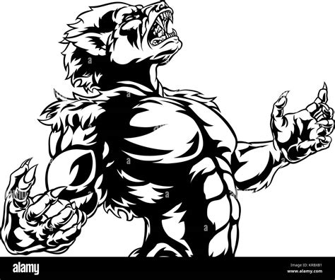 Werwolf Scary Horror Monster Stock Vektorgrafik Alamy