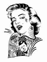 Monroe Marylin Chicano Dope sketch template