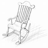 Chair Rocking Drawing Sketch Porch Old Getdrawings Sketches Collection Line Paintingvalley sketch template