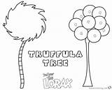 Lorax Tree Truffula Coloring Printable Pages Kids Bettercoloring sketch template