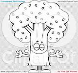 Mascot Wanting Hug Loving Tree Outlined Coloring Clipart Cartoon Vector Cory Thoman sketch template