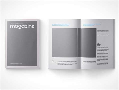 magazine top view front  cover psd mockup psd mockups