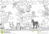 Coloring African Savannah Landscapes Colouring Animals Savanna Cartoon Scenes Designlooter sketch template