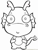 Dragon Coloring Cartoon Pages Print sketch template