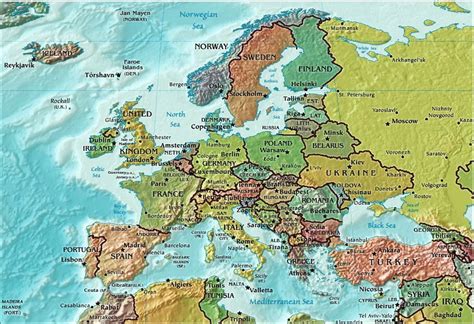 kott reizen europaeuropetopografietopographystaatkundigkaartmapcialandenzeeenrelief