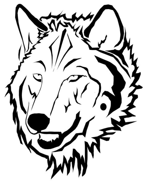 wolf face outline coloring home