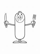 Coloring Pages Sausages Kids Printable sketch template