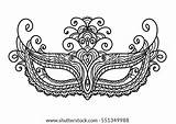Masquerade Mardi Venetian sketch template