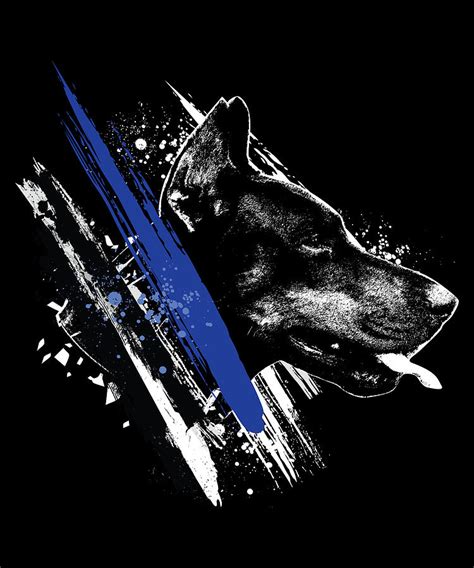 dog police officer german shepherd apparel thin blue  gift digital art  michael