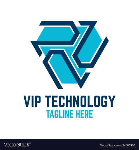 vip technology logo royalty  vector image vectorstock