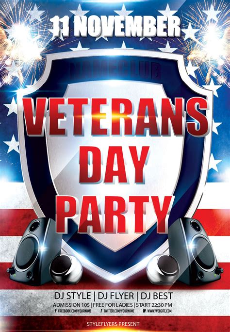 veterans day flyer psd template  styleflyerscom