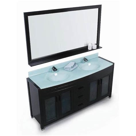 design element waterfall  double sink vanity set espresso  shipping modern bathroom