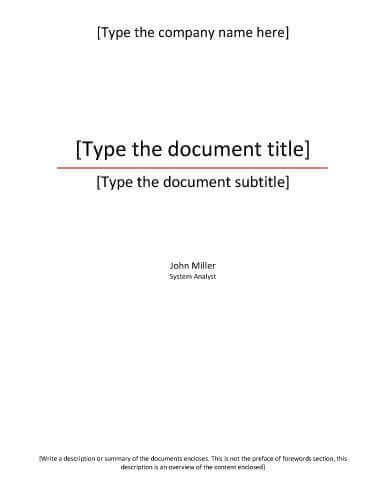 report cover page templates  business documents